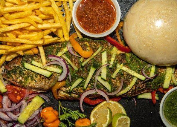Roasted Fish Plate(Poisson Braise) with Medium Silver Fish